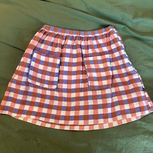 Oeuf Check Linen Skirt